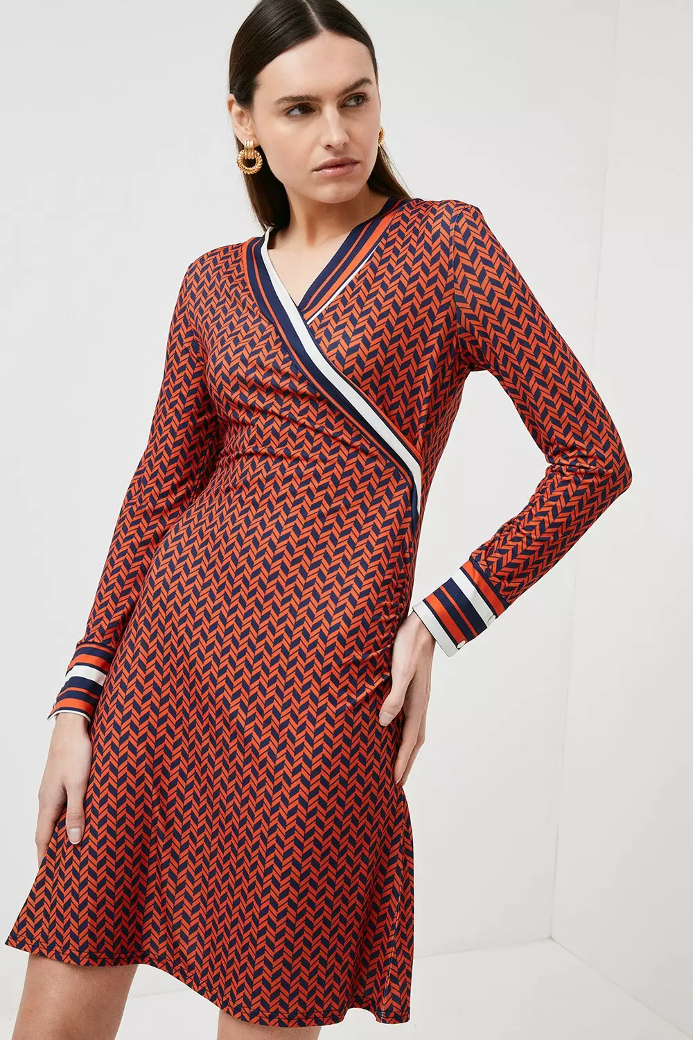Karen millen a line wrap dress sale