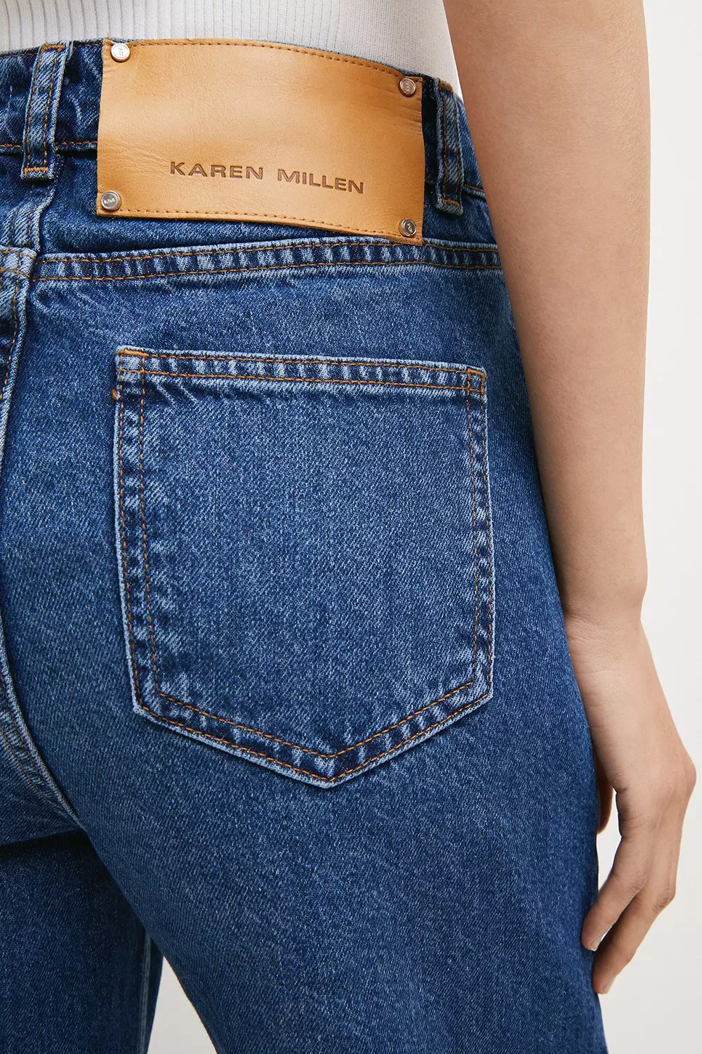 Mid wash Mid Rise Wide Leg Jeans alternative image
