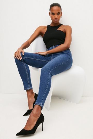 High Rise Skinny Jeans mid wash