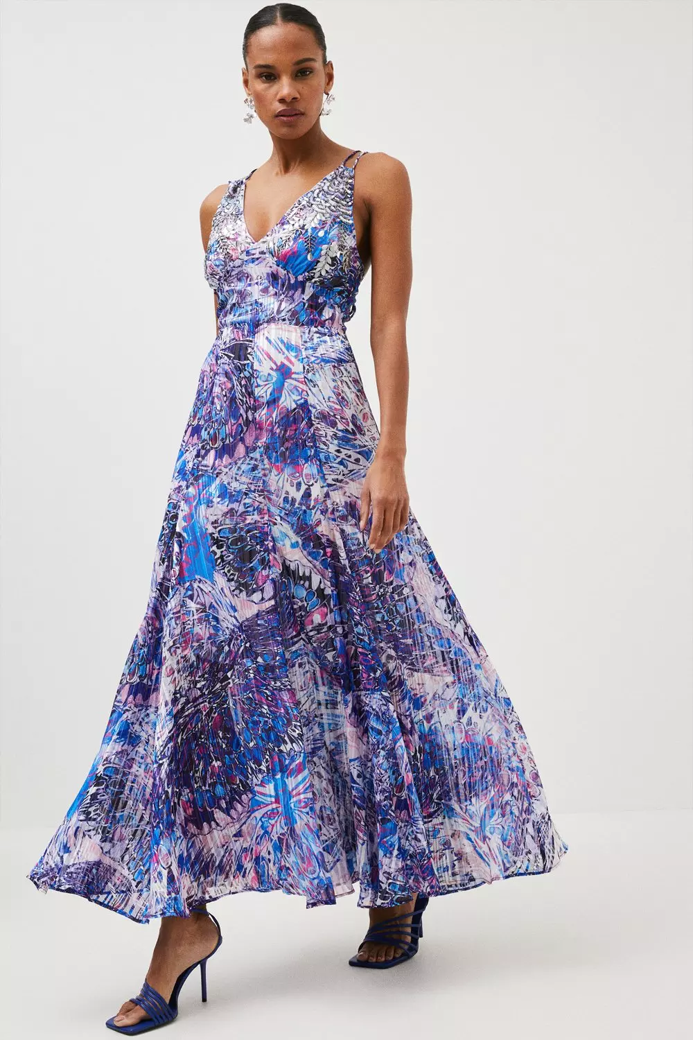 Figure Form Bandage Embellished Bandeau Knit Midi Dress