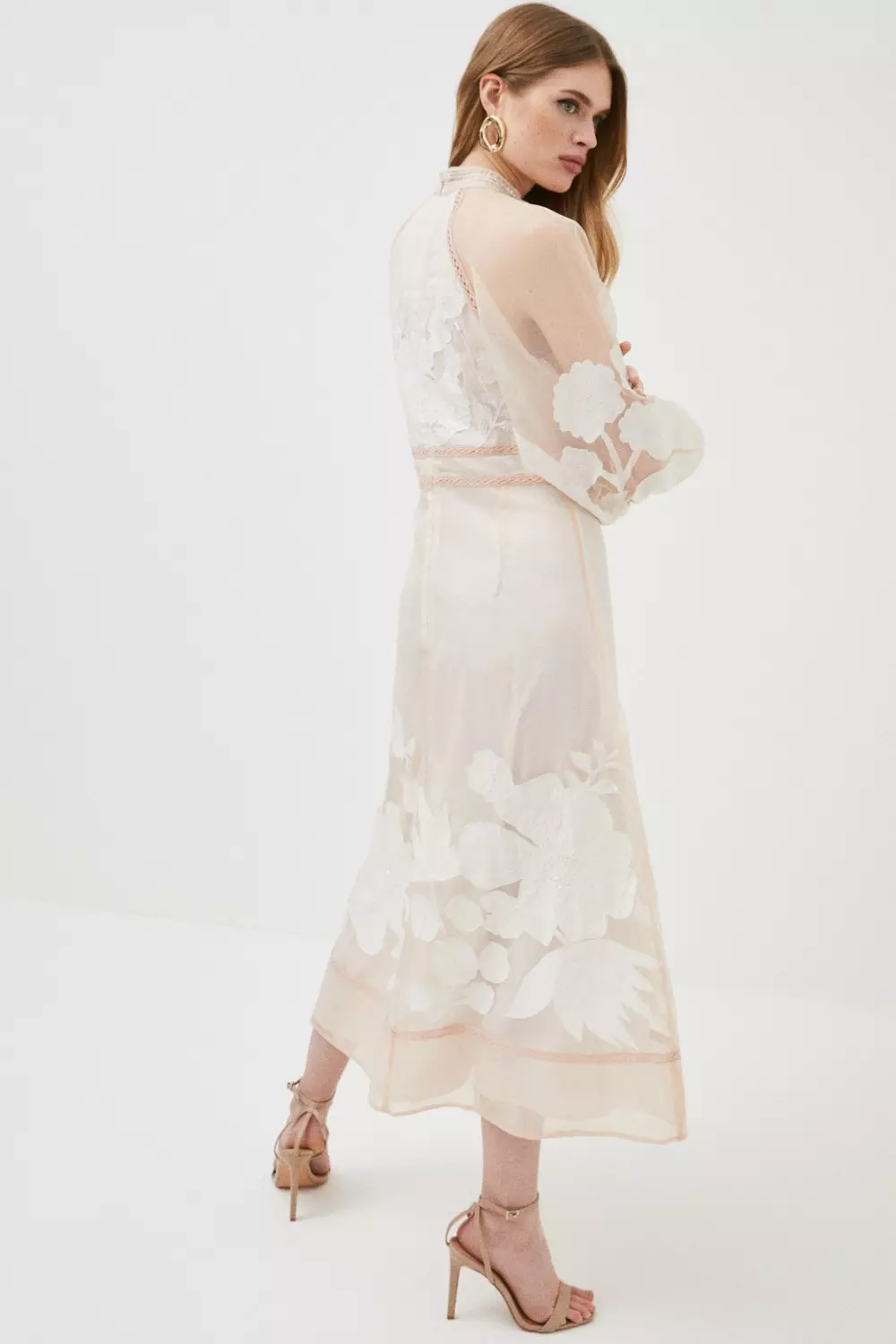 【KAREN MILLEN】Petite Floral Applique Organdie Woven Maxi bkk22727_navy_xl?$