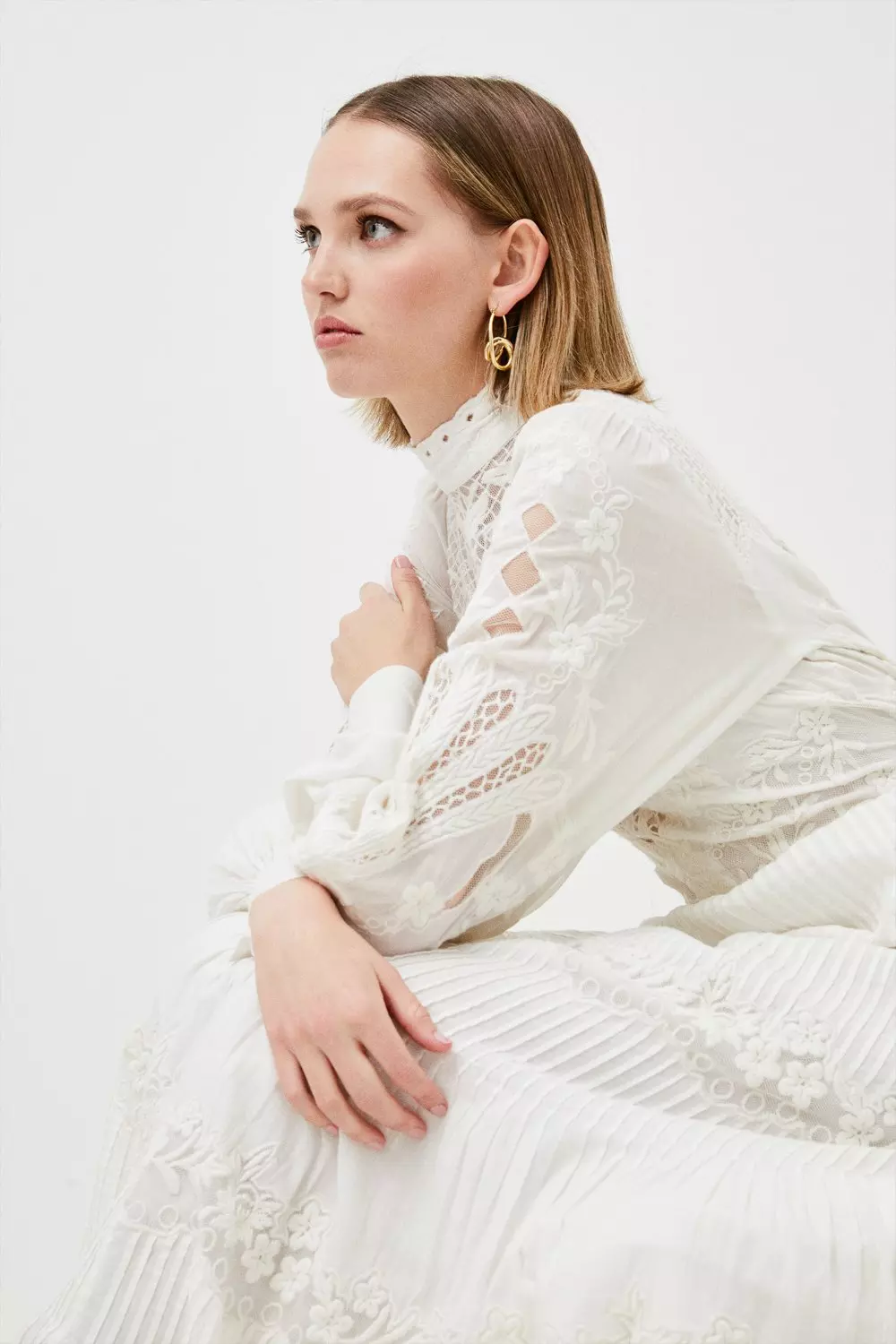 Petite Lydia Millen Cutwork Woven Maxi | Karen Millen
