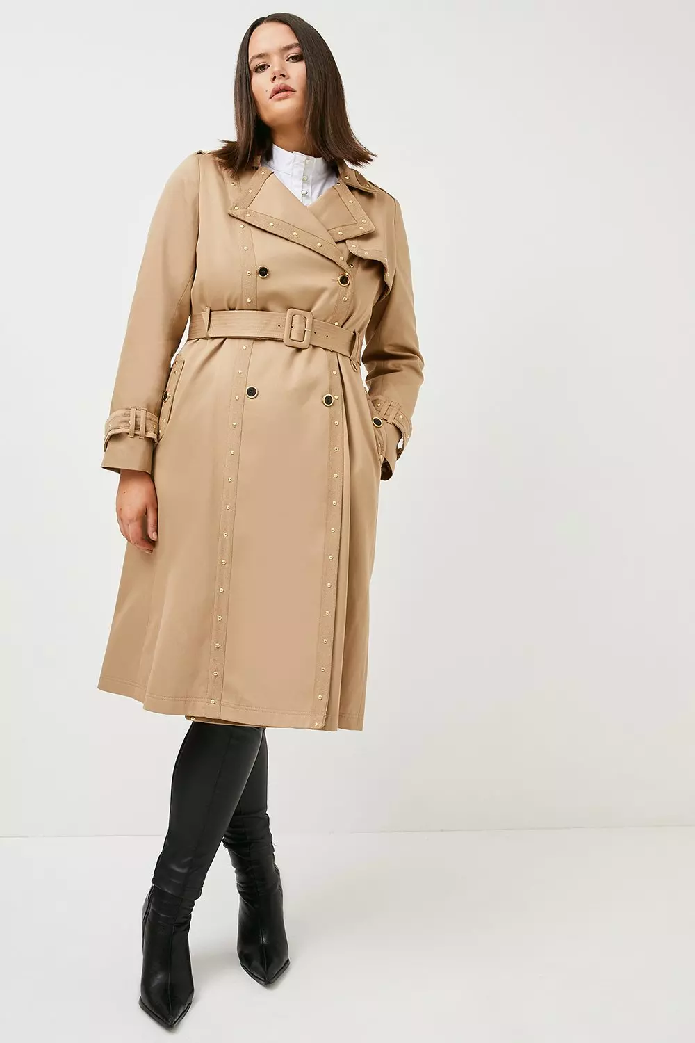 Plus size ladies trench coat online