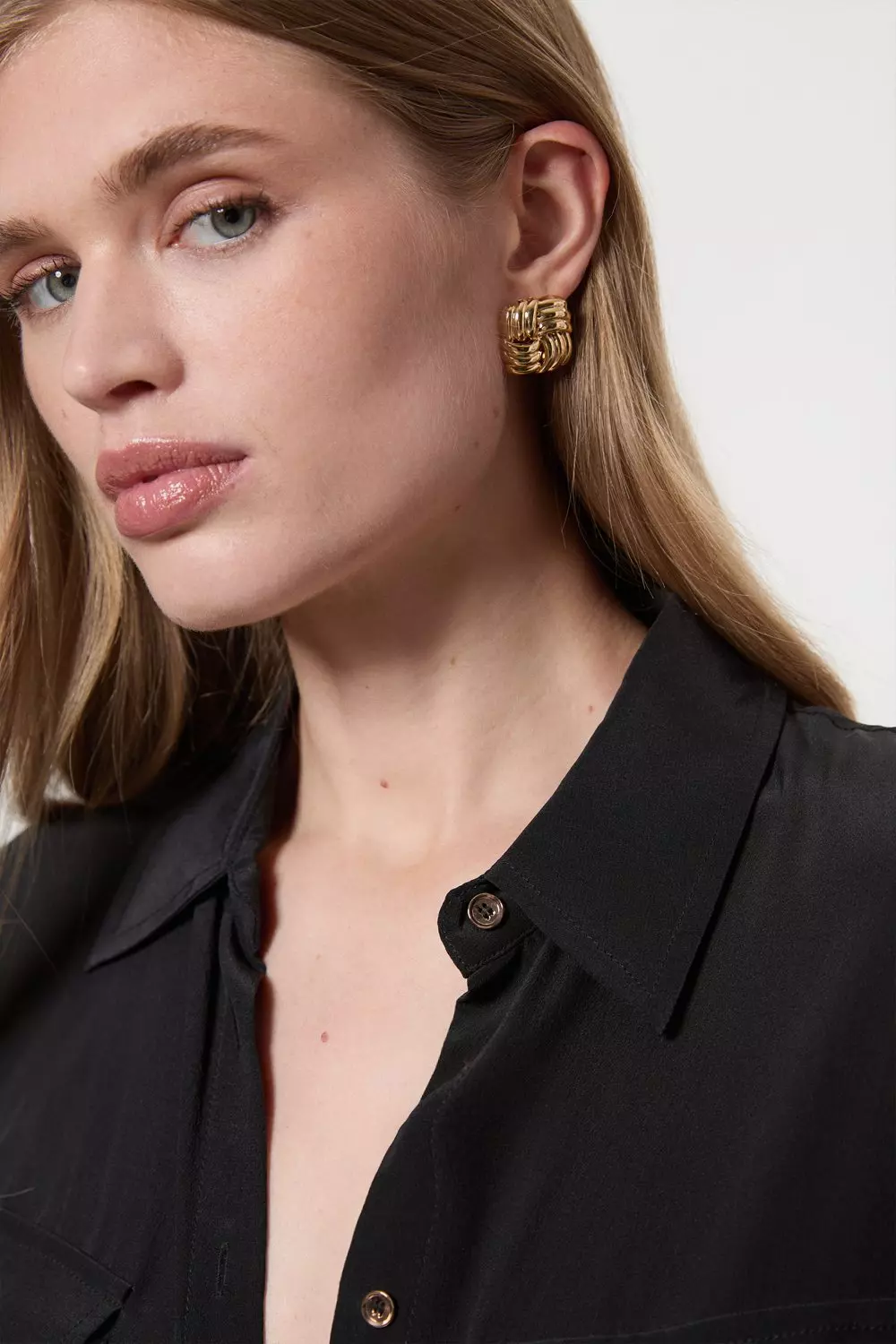 Quilted Stud Earrings | Karen Millen