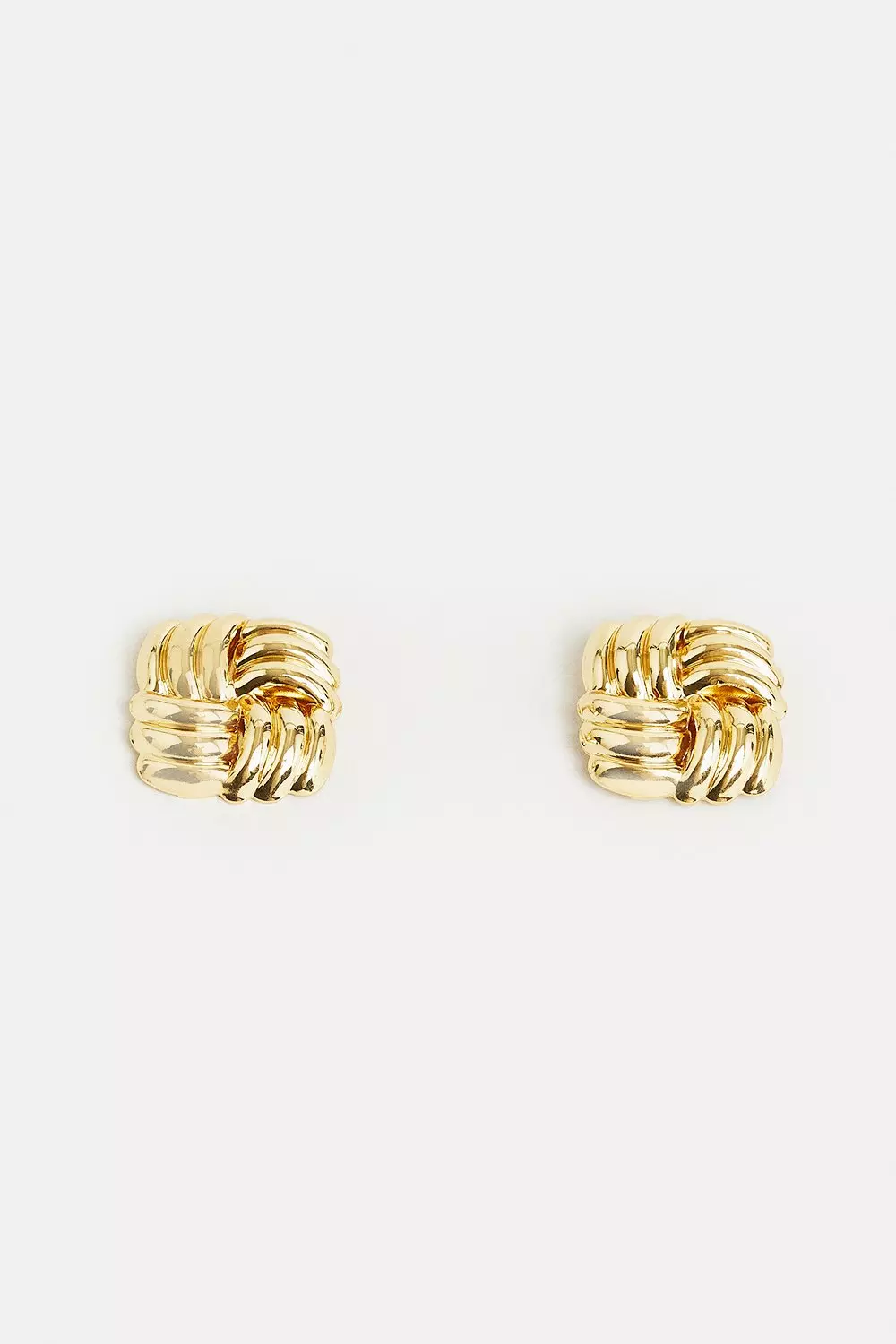 【KAREN MILLEN】ゴールドメッキキルティングピアス 関税込 Quilted Stud Earrings | Karen Millen
