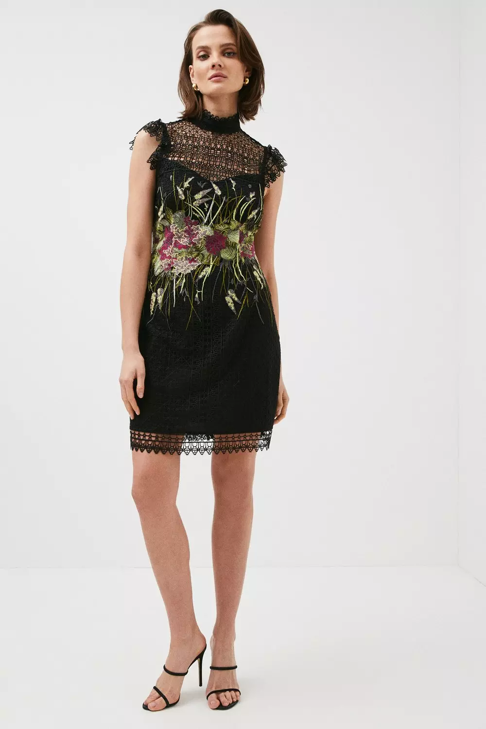 Karen millen embroidered lace mini dress hotsell