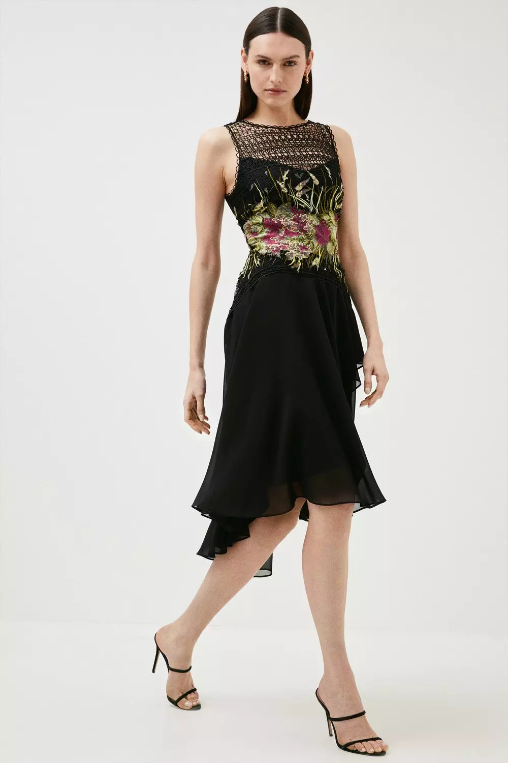 Karen Millen Black Floral Dress on sale Size 4