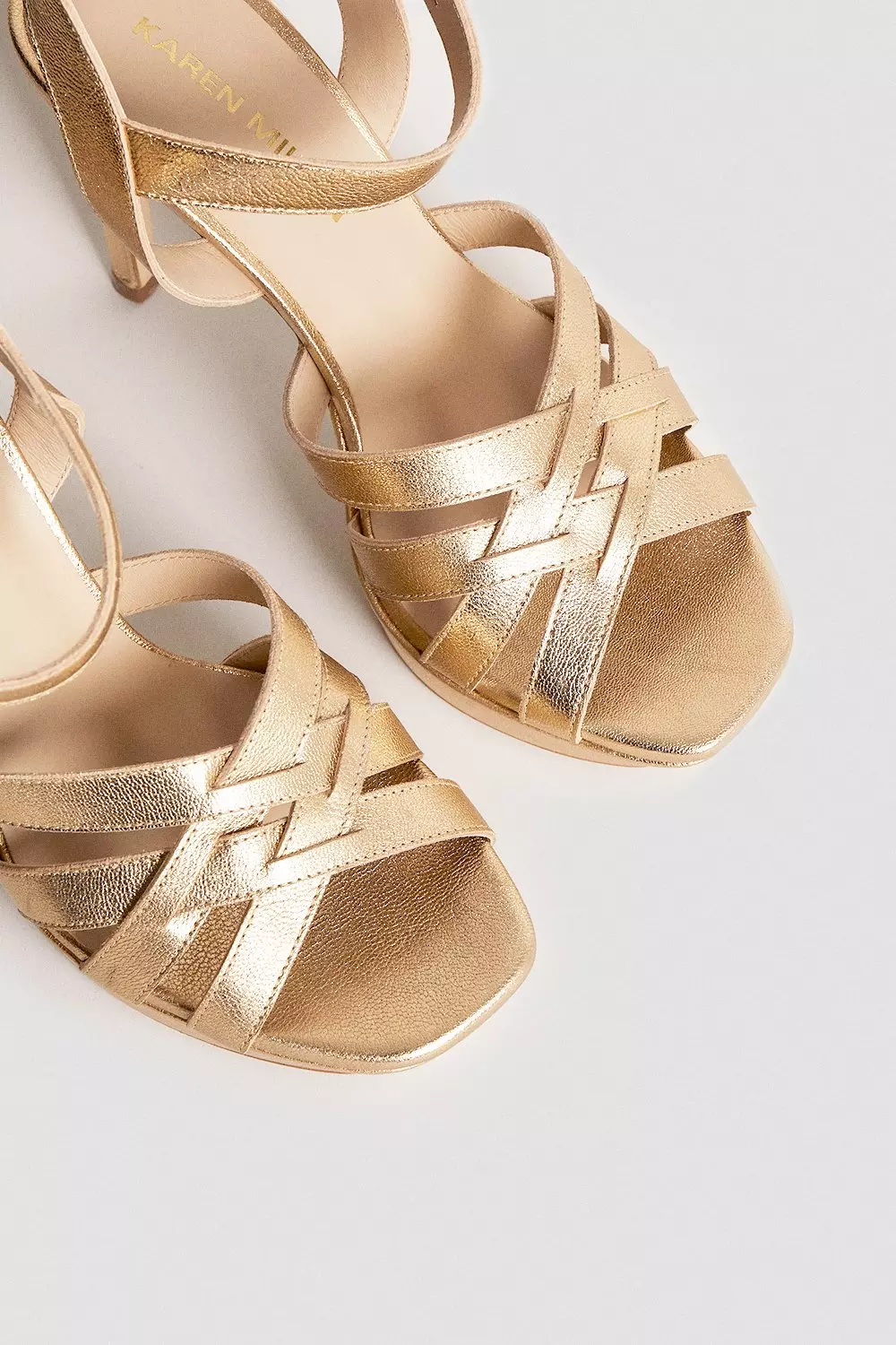 Leather Cross Strap Platform Sandals Karen Millen