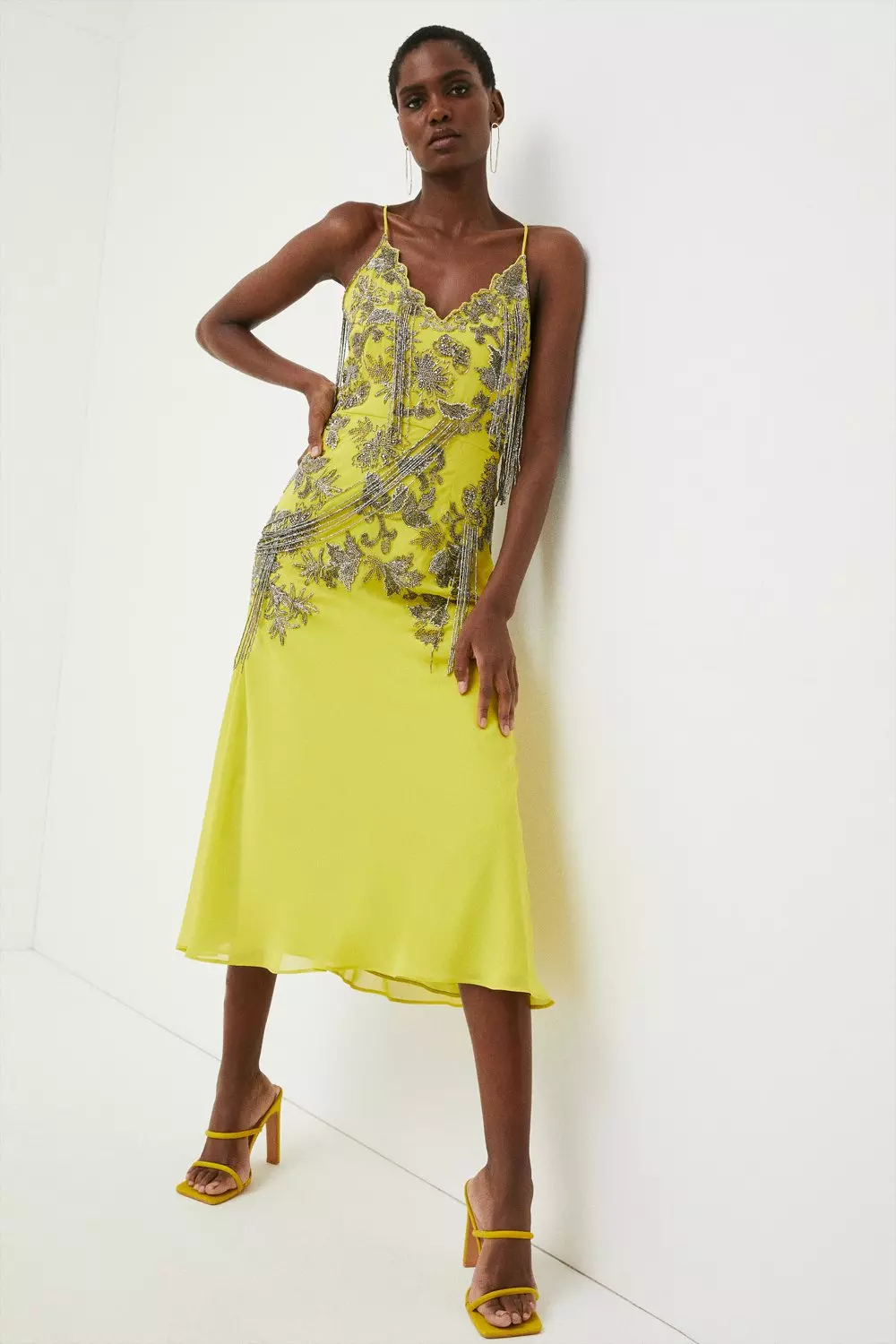 安心追跡【KAREN MILLEN】花柄プリントアシンメトリックマキシ bkk08871_summer%20green_xl?pdp