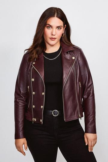 Plus Size Leather Military Biker fig