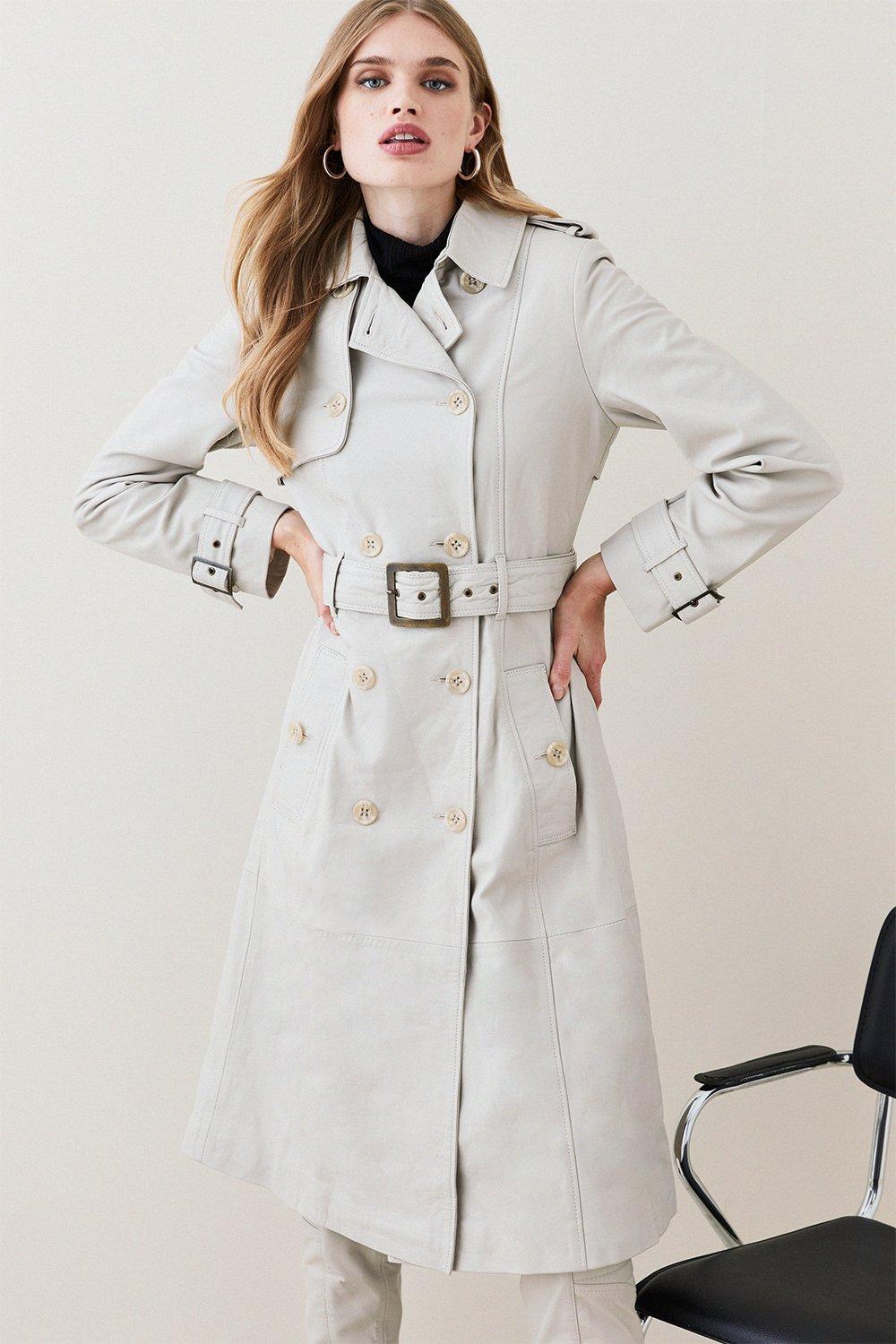 Leather Trench Belted Mac Coat Karen Millen