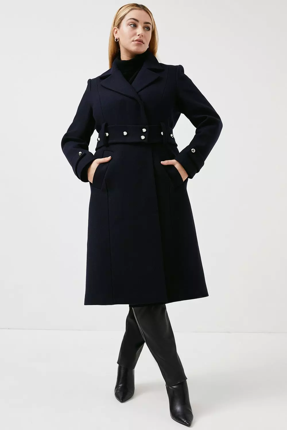 Plus size black pea coat best sale