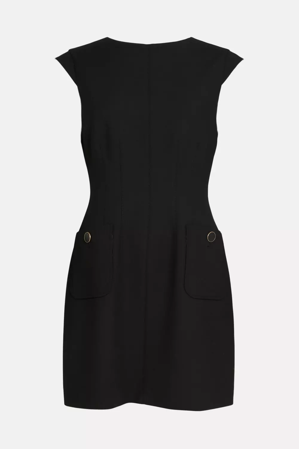 Compact Stretch Stitch Detail A Line Mini Dress | Karen Millen