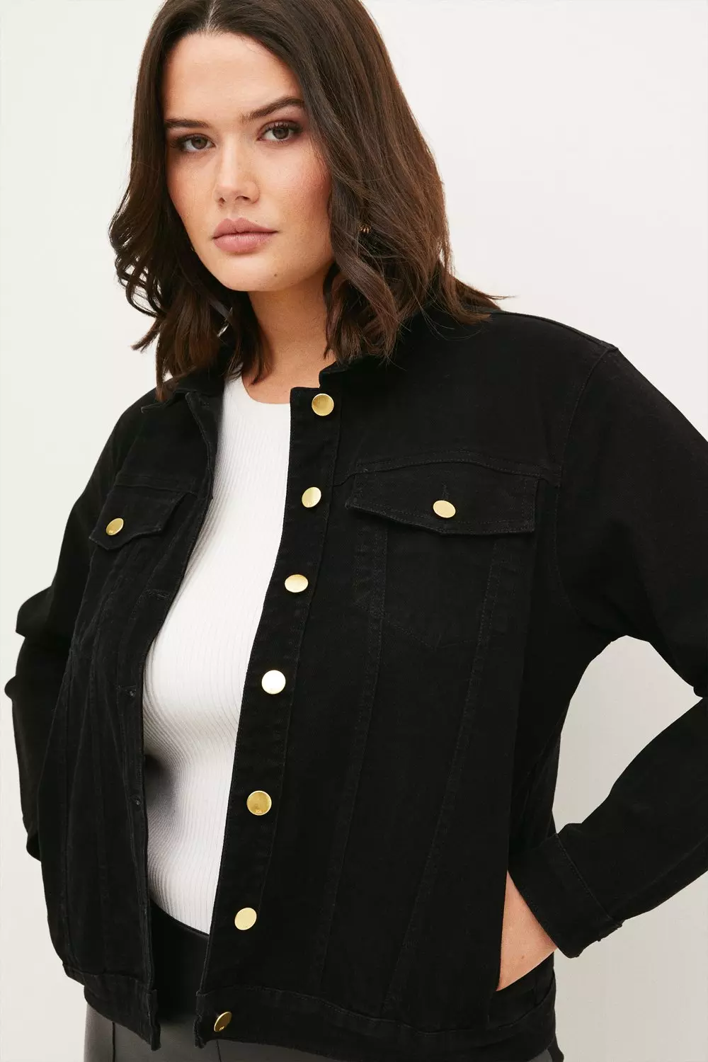 Plus Size Classic Western Denim Jacket Karen Millen