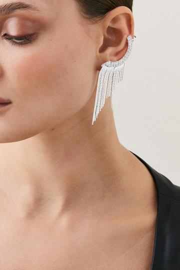 Ear Cuff Drop Detail Earring silver