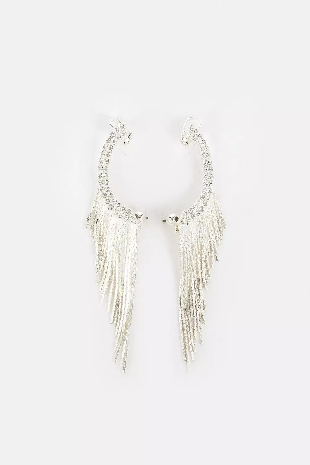 Silver Ear Cuff Drop Detail Earring alternative image