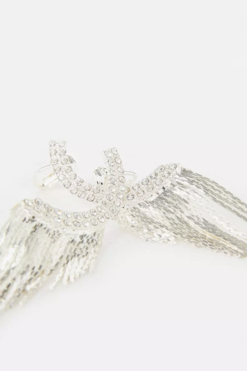 国内発!関税込*KAREN MILLEN*クリスタル ソリティア ピアス SUN FRINGE PIERCED EARRINGS(2JP0962)K10 ピアス｜スター
