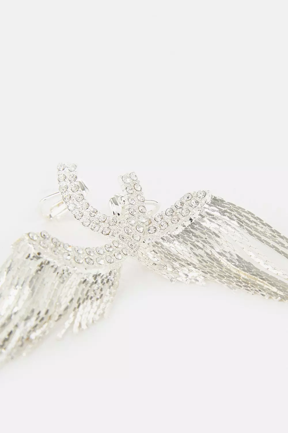 Silver Ear Cuff Drop Detail Earring alternative image