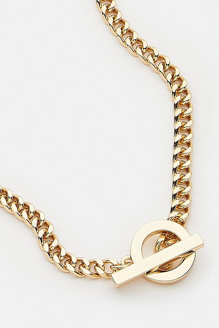 Gold plated T-bar necklace Gold plated T-bar necklace