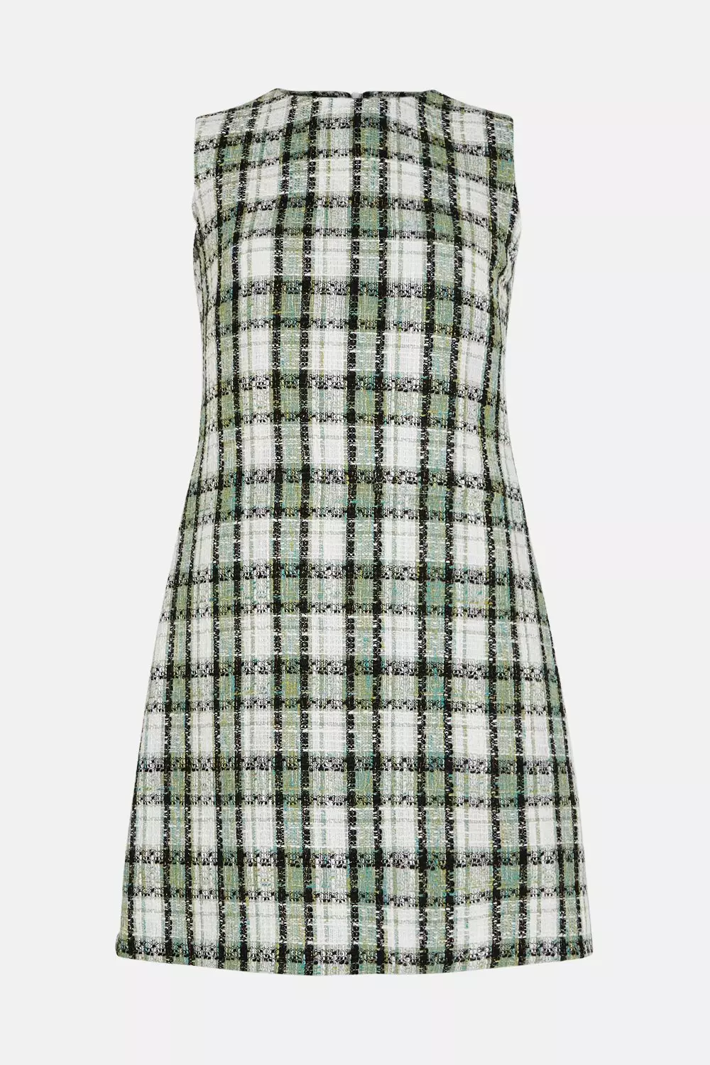 Check Tweed A Line Mini Dress | Karen Millen