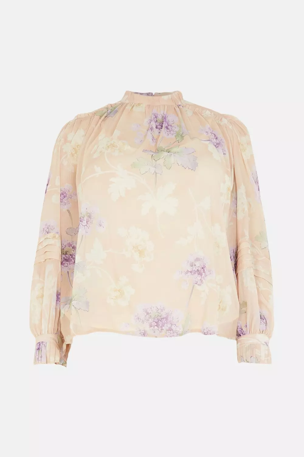 Plus Size Lydia Millen Crinkle Fluid Sheer Blouse | Karen Millen