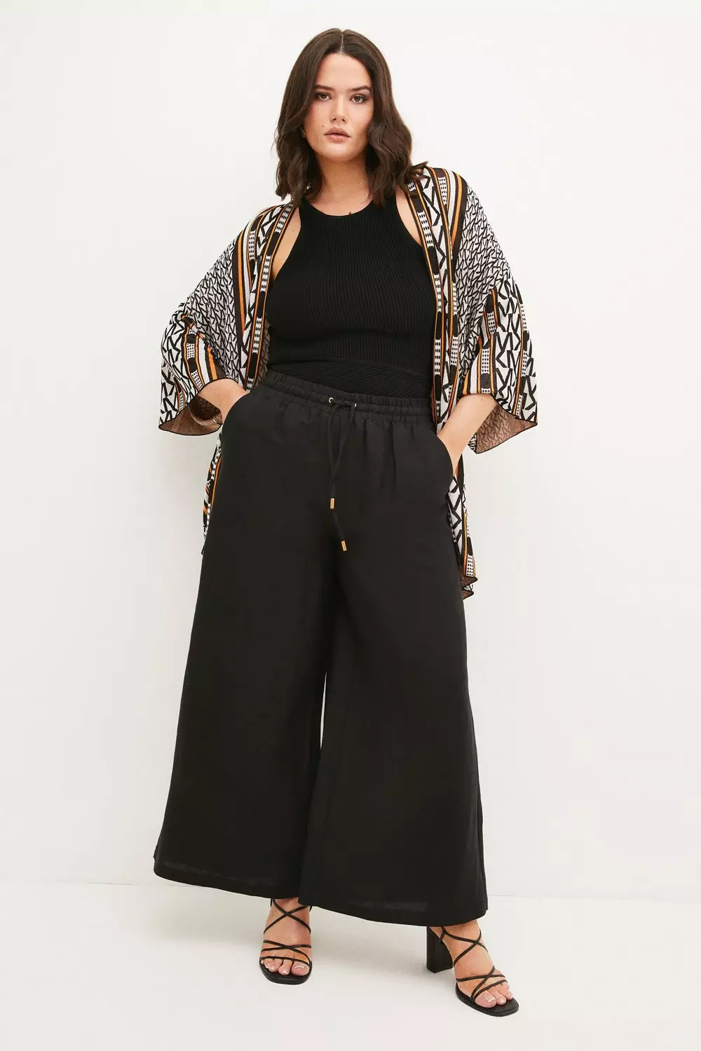 Plus size linen shops trousers