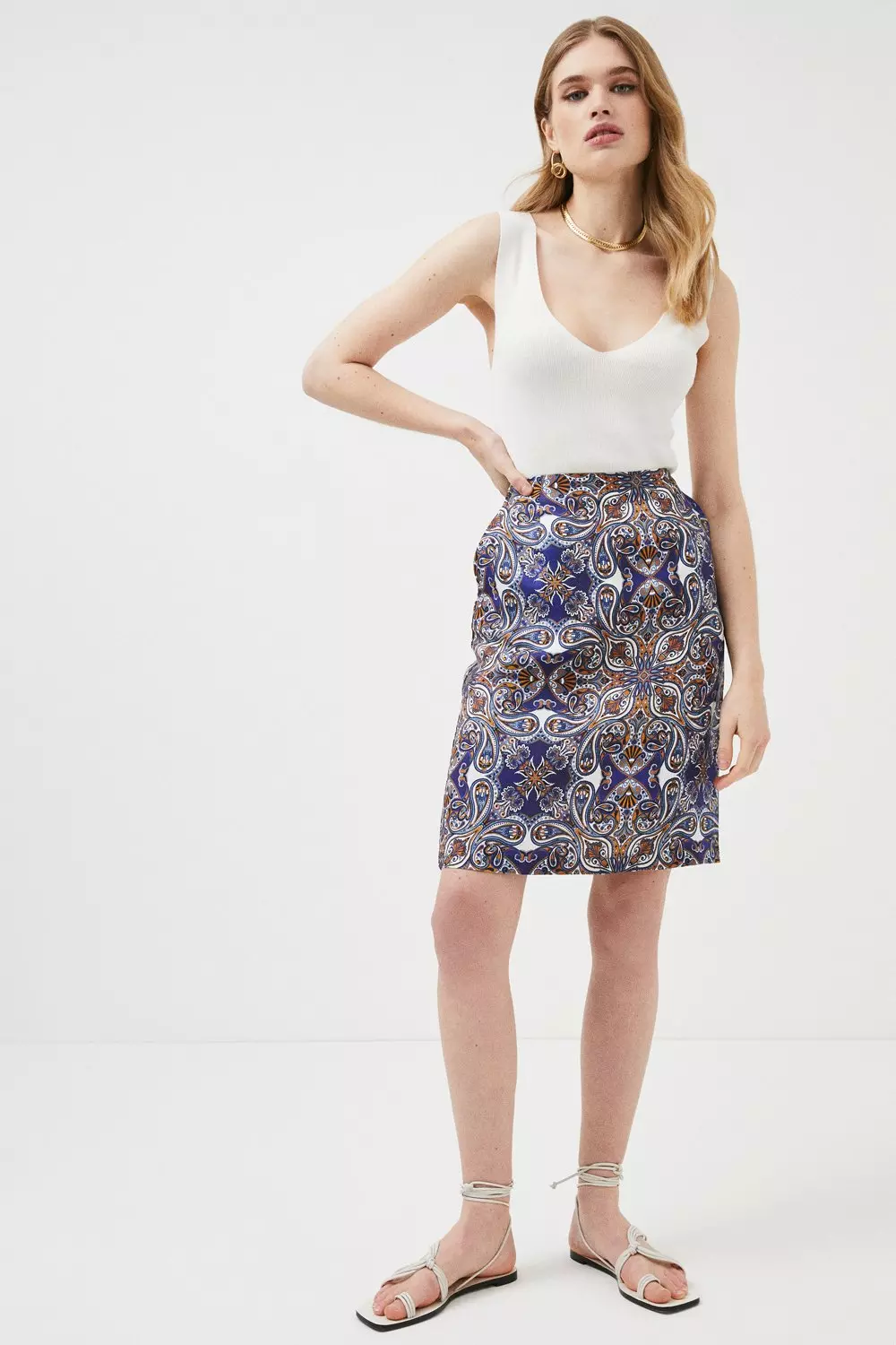 Short viscose skirt sales