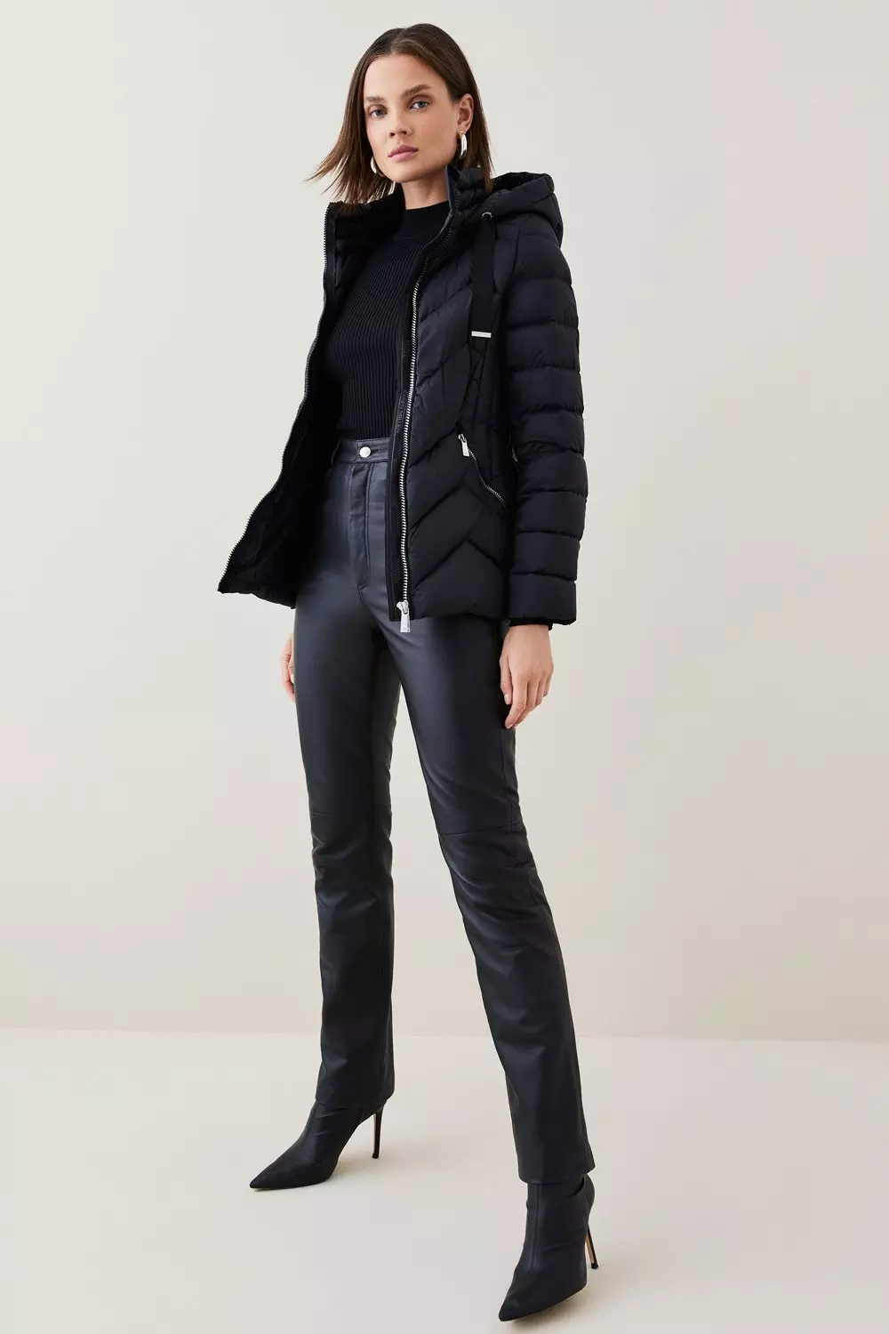 Down Filled Puffer Packable Jacket | Karen Millen