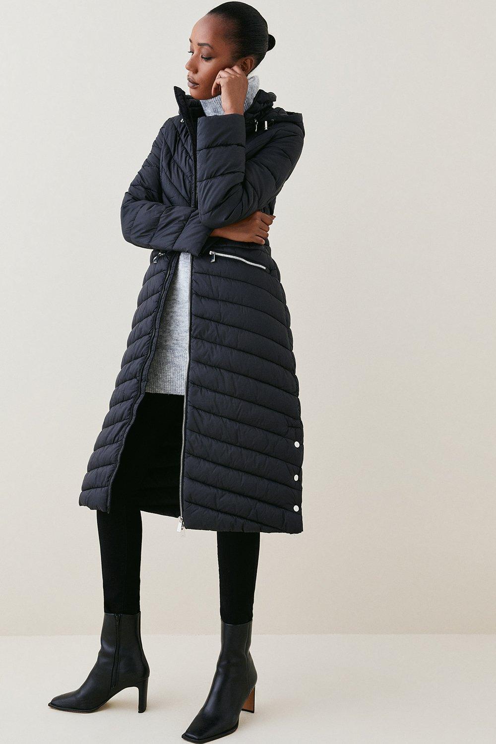 Lightweight Puffer Packable Longline Coat Karen Millen