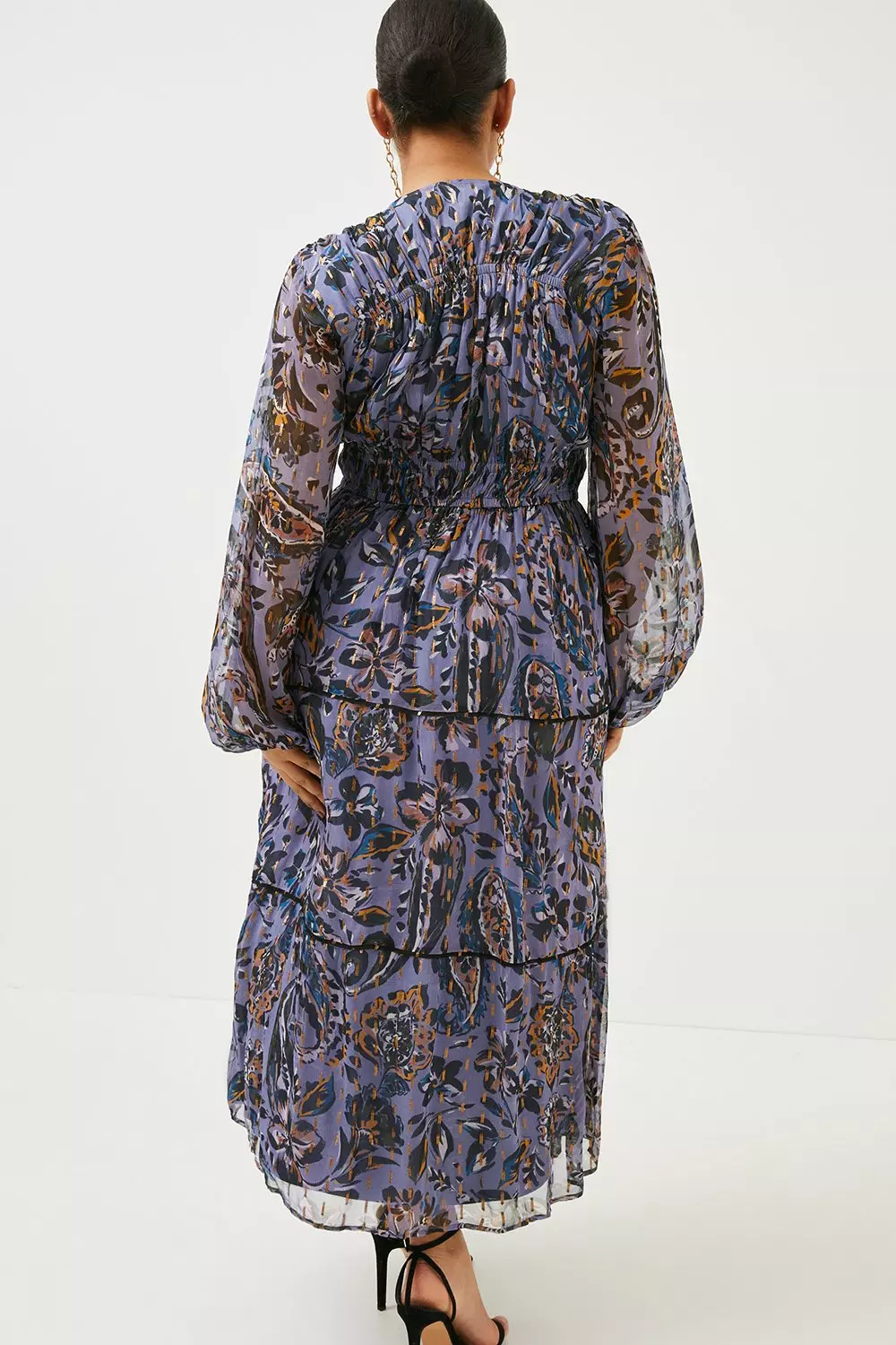 Plus Size Paisley Metallic Beaded Woven Dress | Karen Millen