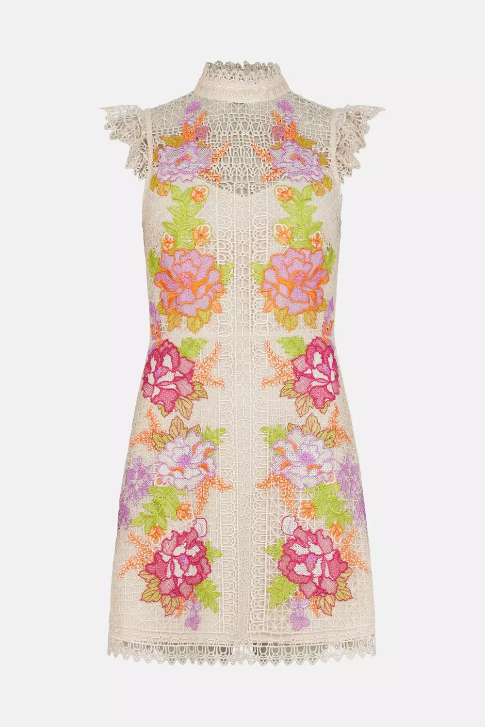 Guipure Lace Embroidered Mini Dress Karen Millen