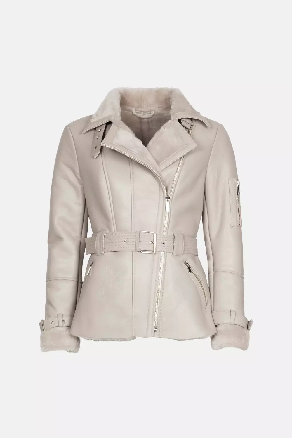 Shearling Aviator Coat Karen Millen