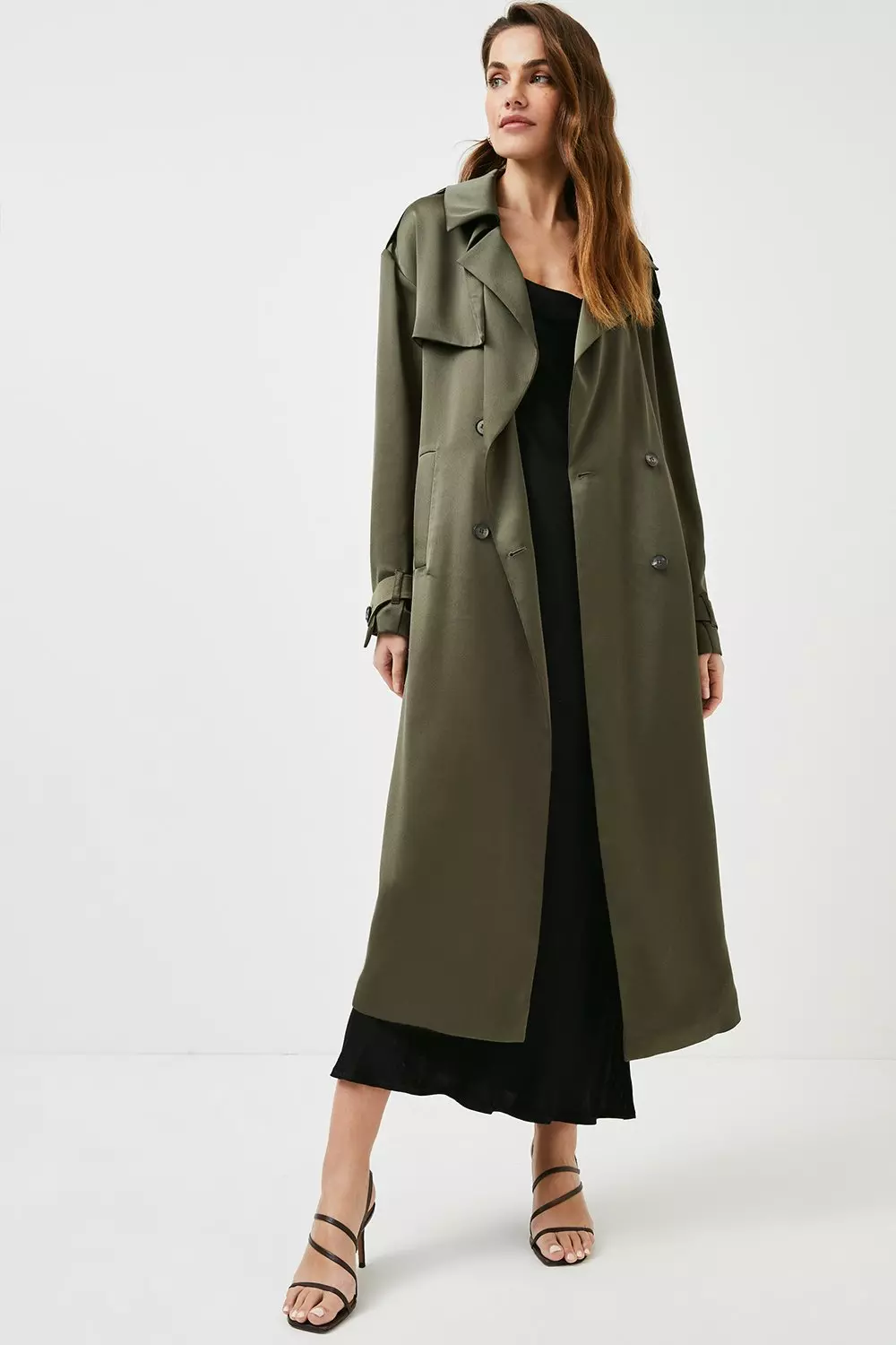 Satin Crepe Trench Coat Karen Millen