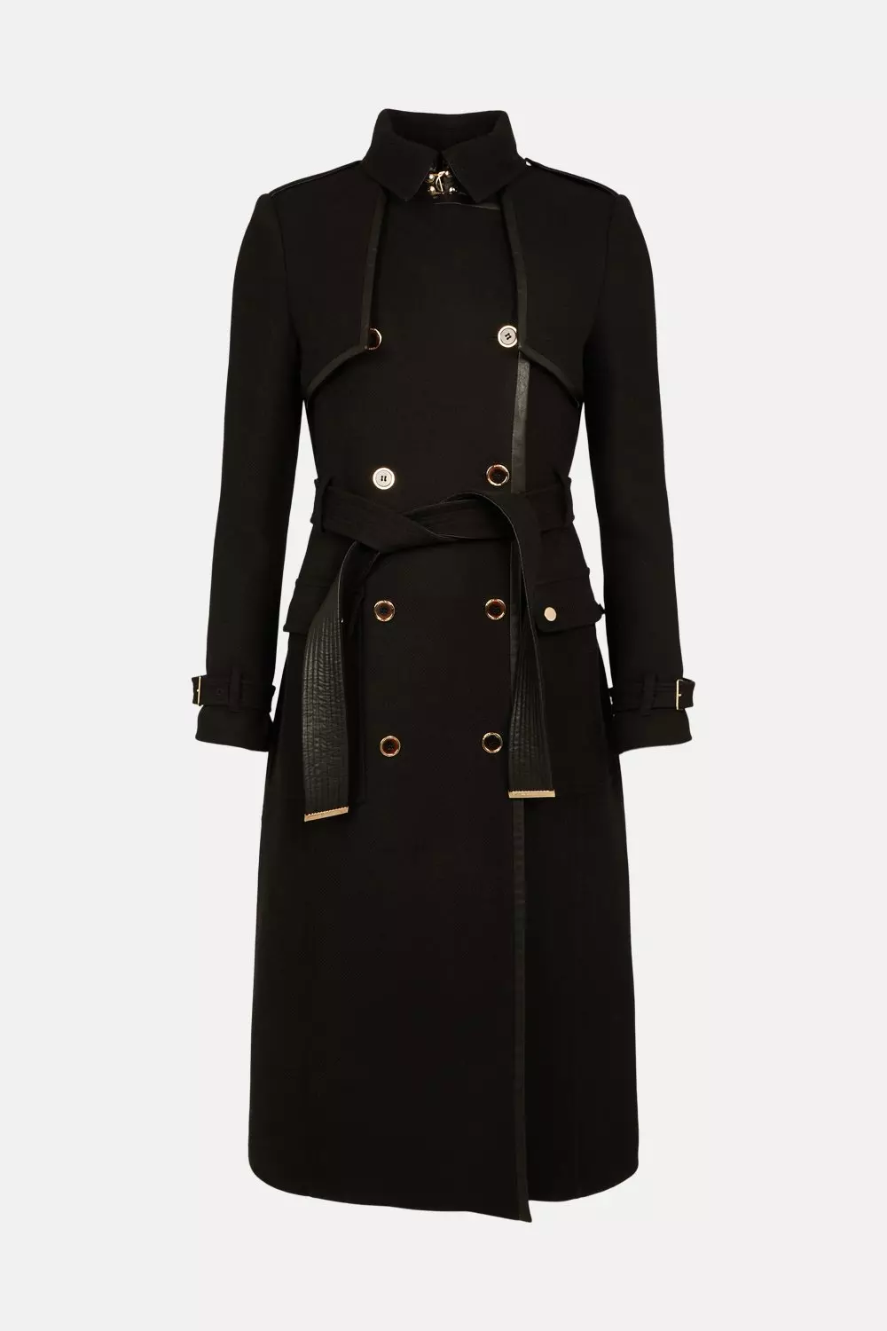 Karen millen black trench coat sale
