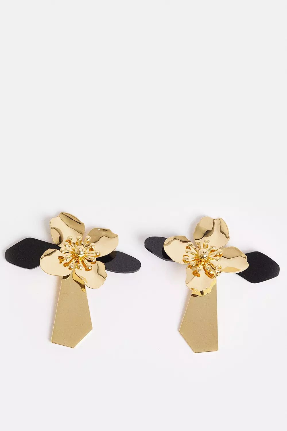 【Karen Millen】ゴールド フローラル スタッド イヤリング bkk01707_black_xl?$