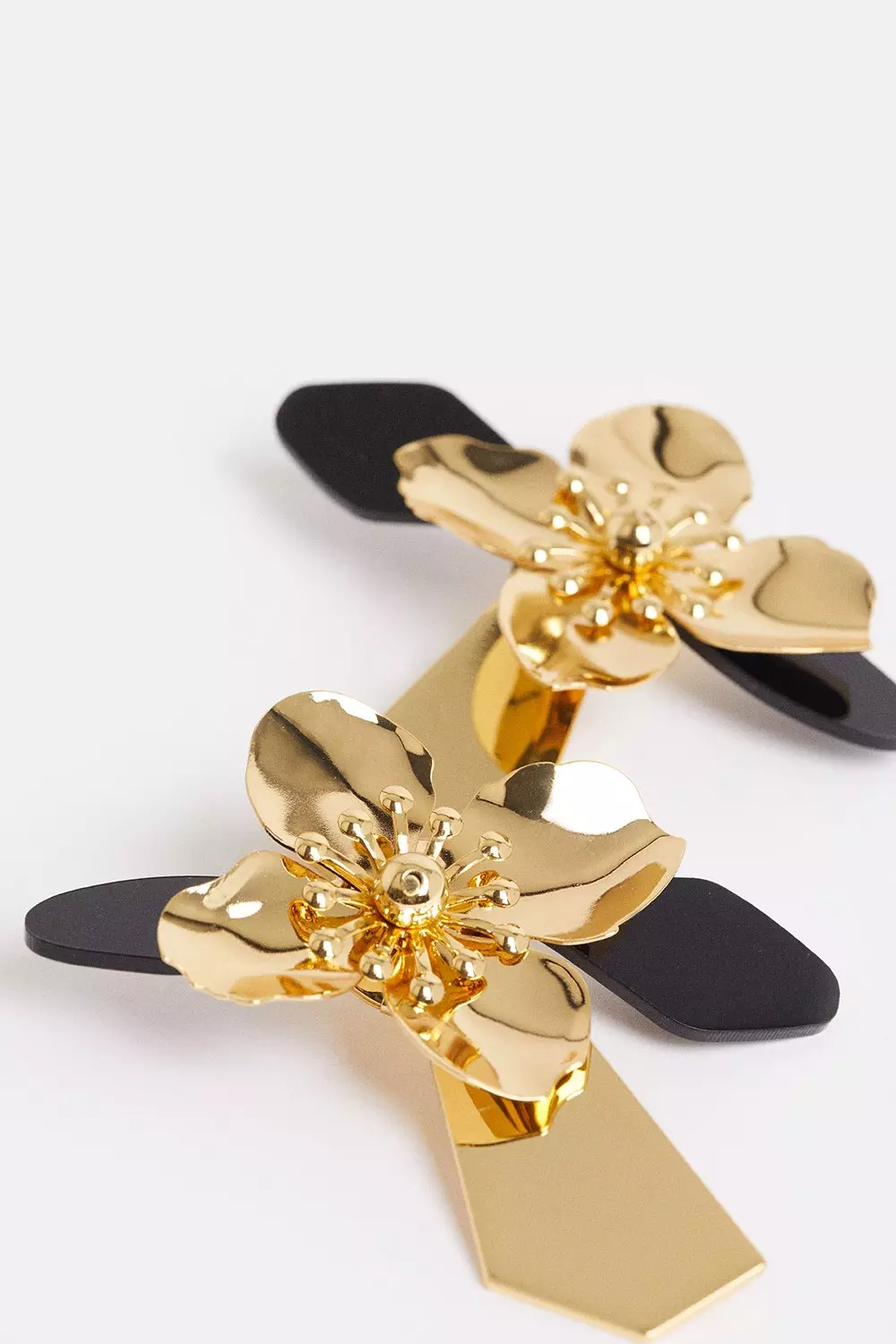 Gold Plated Flower Statement Earrings | Karen Millen