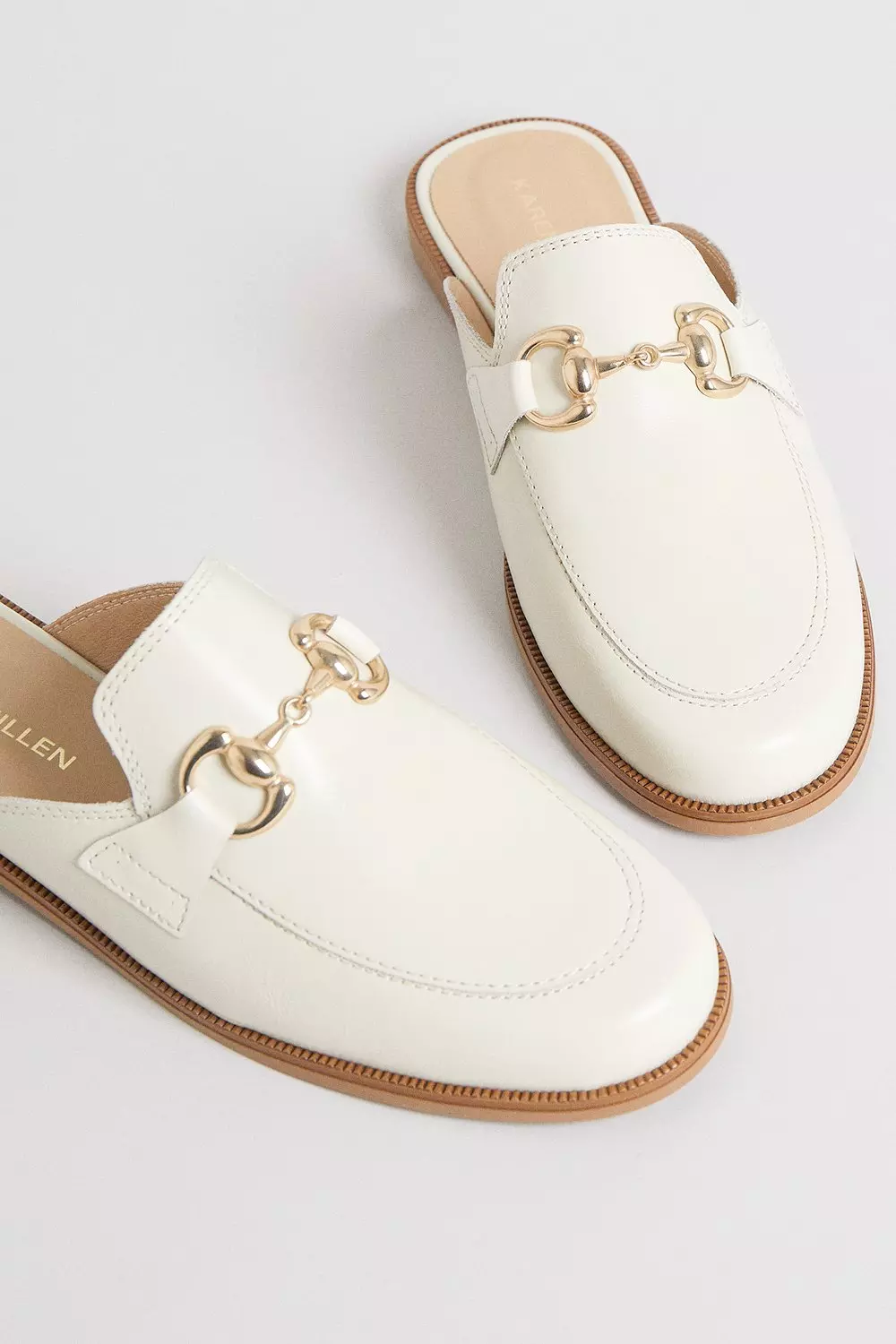 Cream backless loafers online