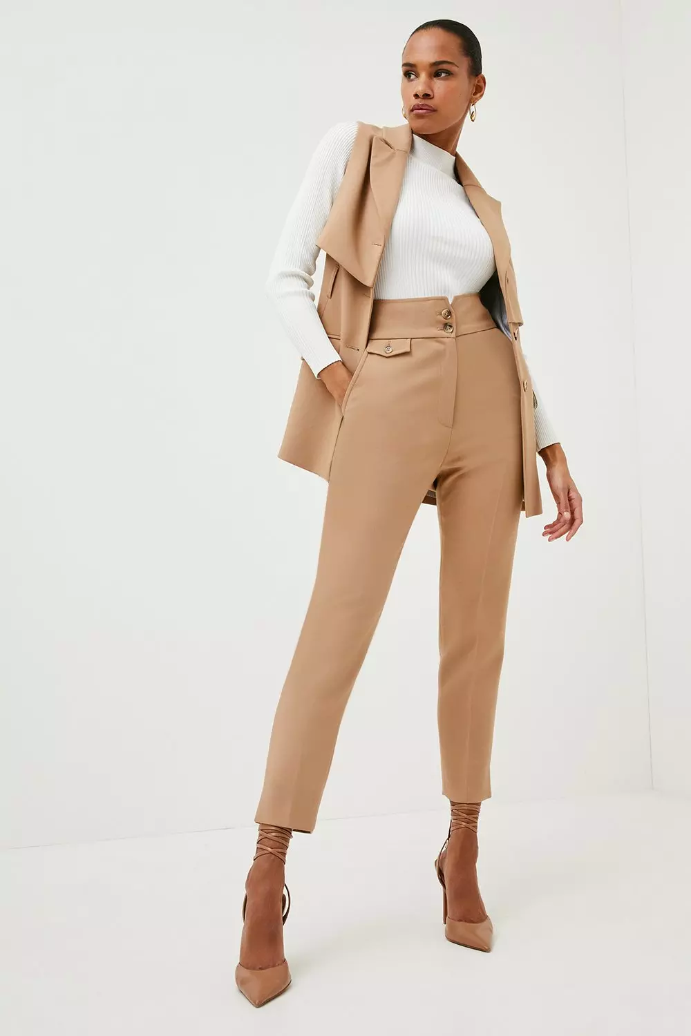 Petite Compact Stretch Dress Pants Karen Millen