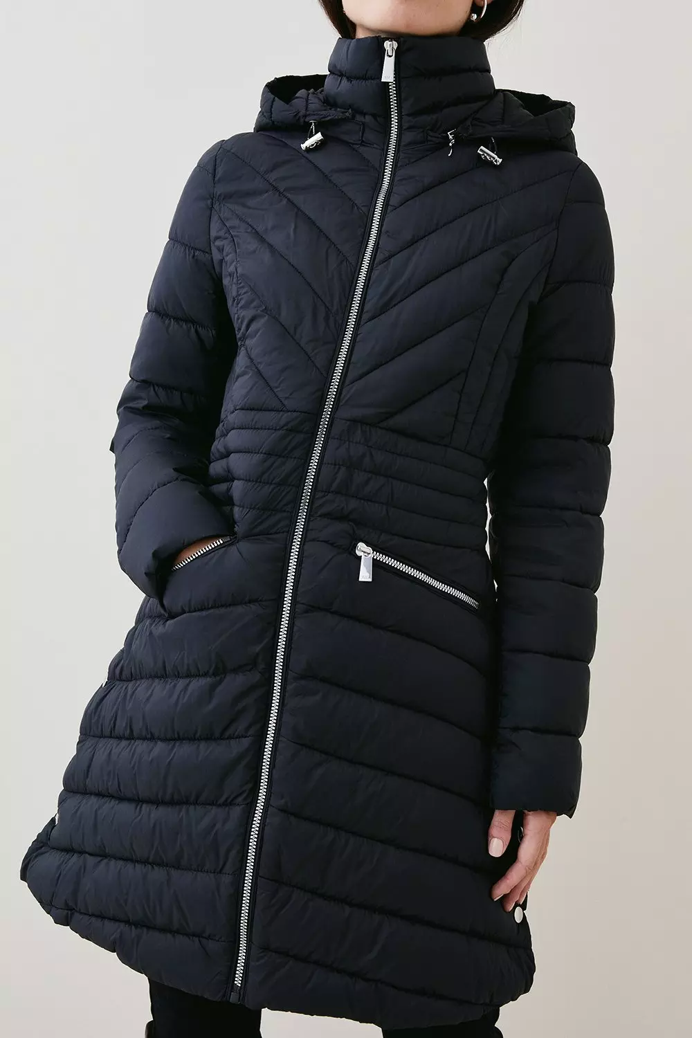 Petite Lightweight Maxi Puffer Packable Coat Karen Millen