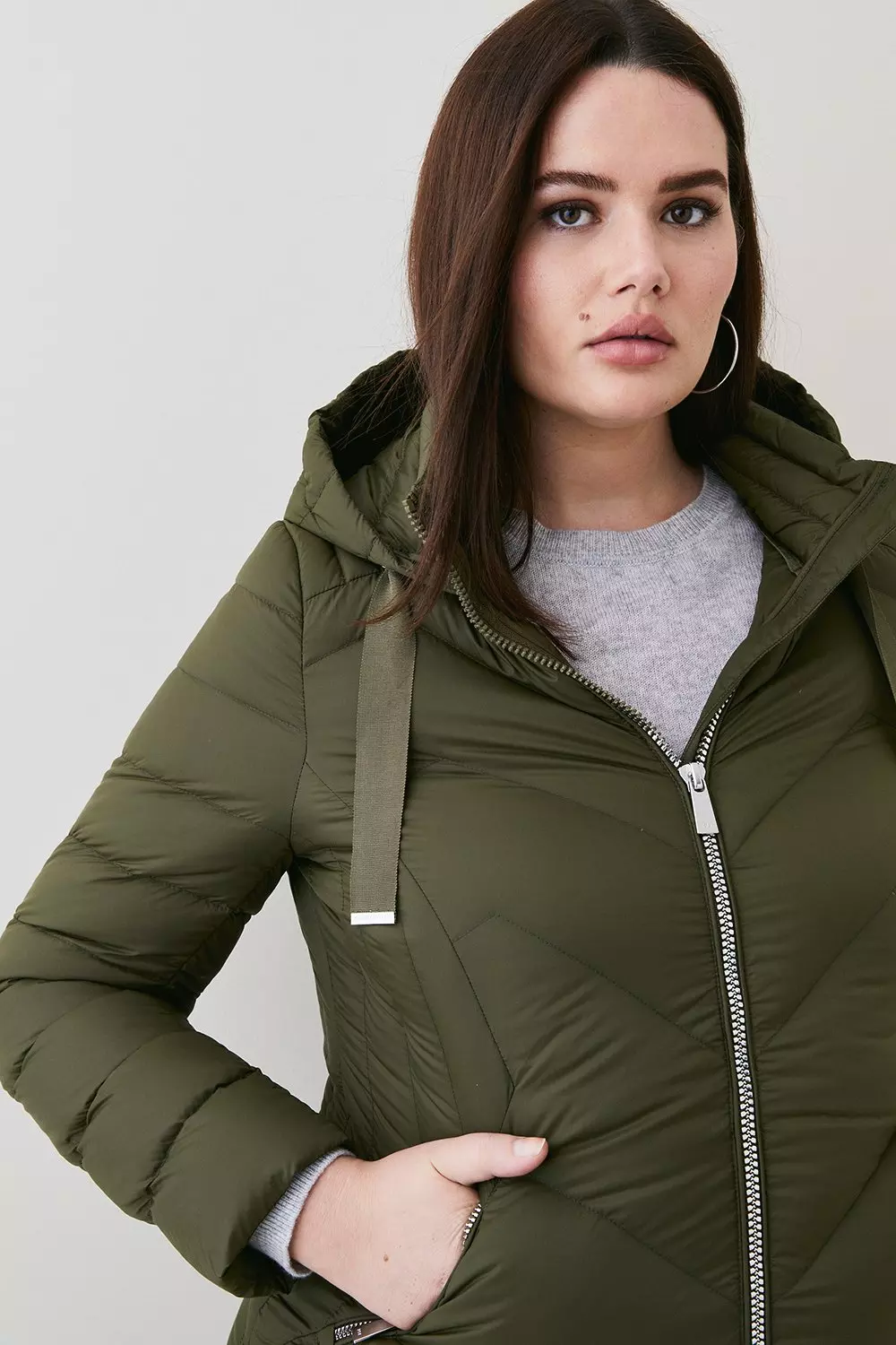 Plus Size Down Filled Puffer Packable Jacket Karen Millen