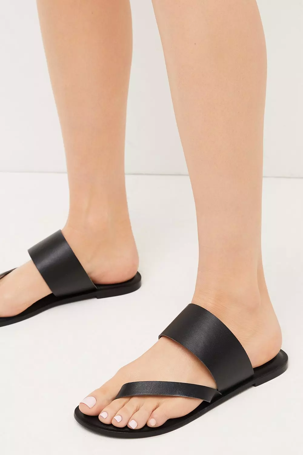 Leather Flat Mule Sandal Karen Millen