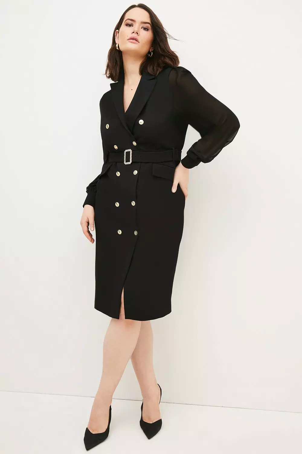 KAREN MILLEN ロングコート アシンメトリー マキシ Soft Tailored Long Sleeve Maxi Dress | Karen Millen
