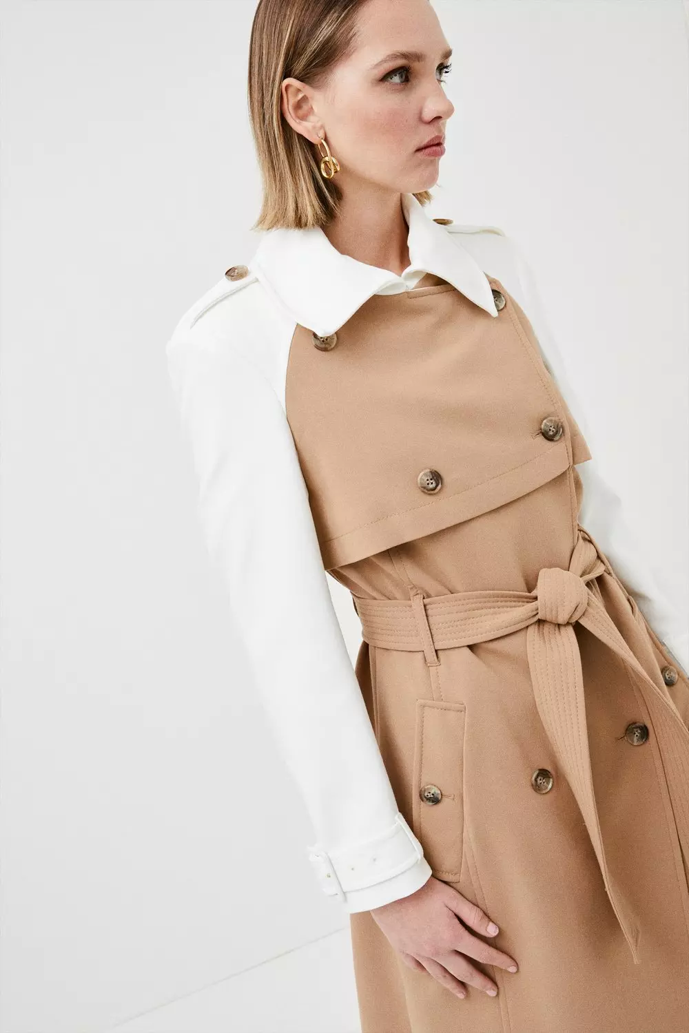 Lydia Millen Petite Color Block Trench Coat Karen Millen