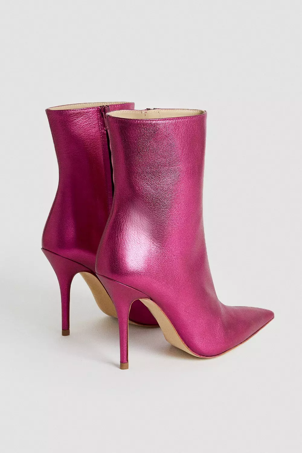 Leather Heeled Point Ankle Boot Karen Millen