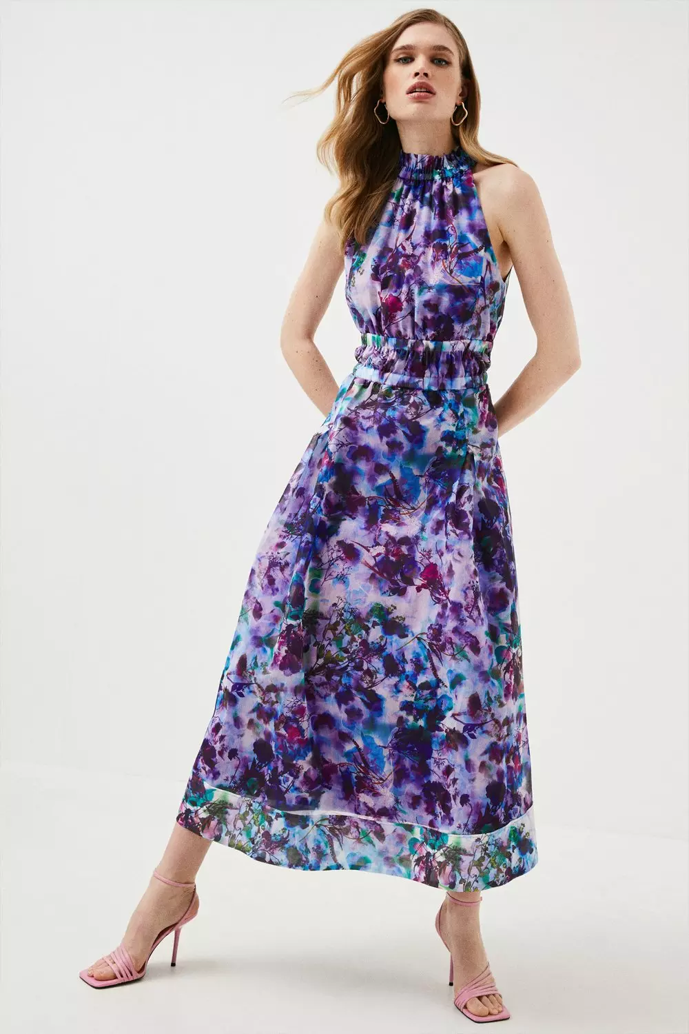 KAREN MILLEN■フローラル グラデーション ミディドレス bkk16033_pink_xl?$