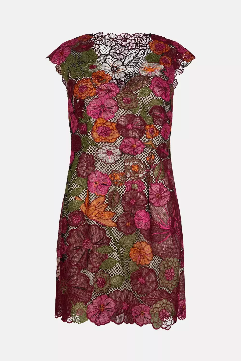 Guipure Lace Embroidered Floral Mini Dress Karen Millen