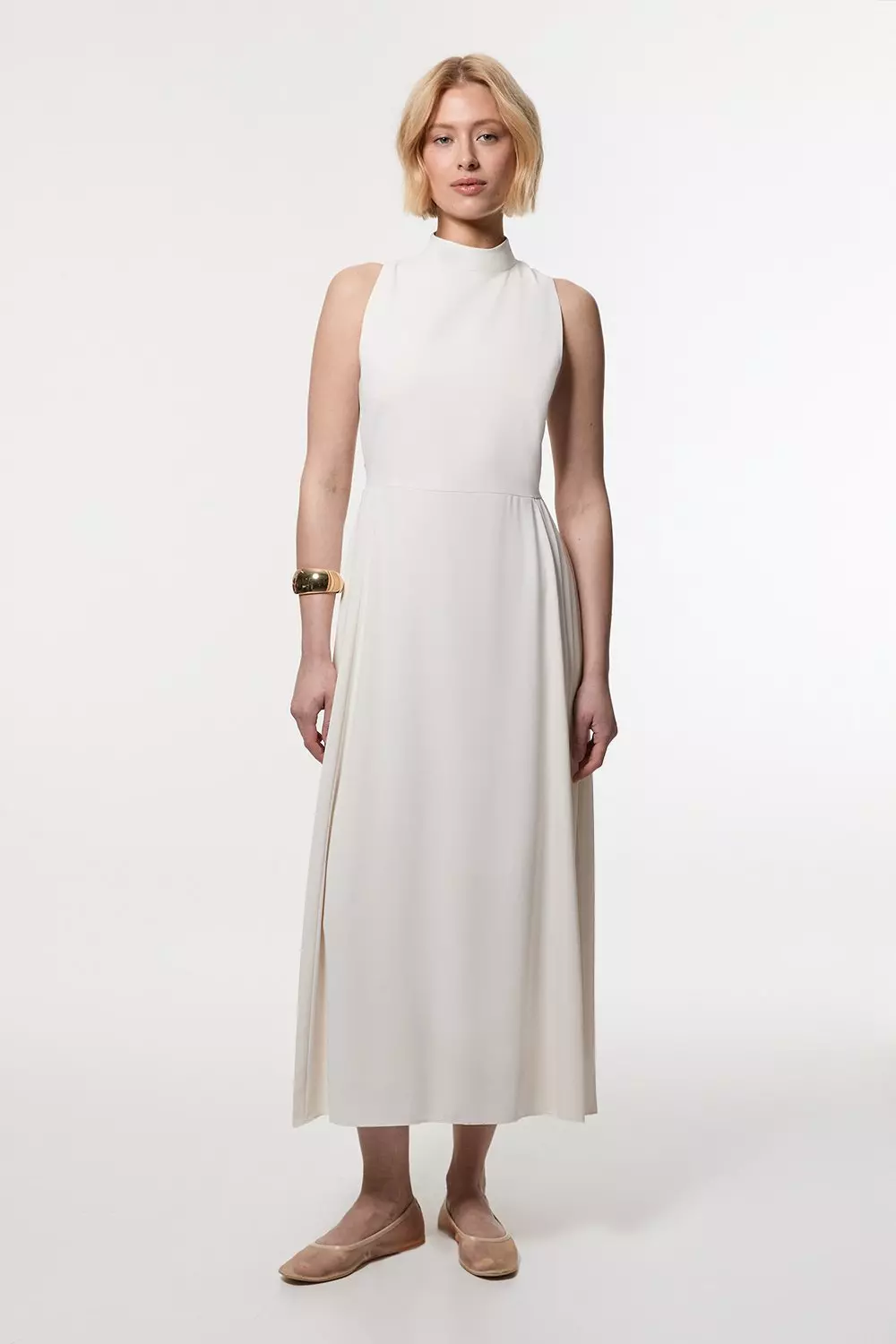 ★Karen Millen★ Soft Tailored Pleated Panel Midaxi Dress bkk22052_green_xl?$