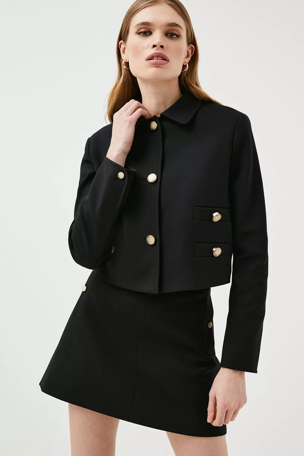 ★Karen Millen★ レザー5ポケットバミューダショート セール】センターラインレザーショートパンツ（その他パンツ