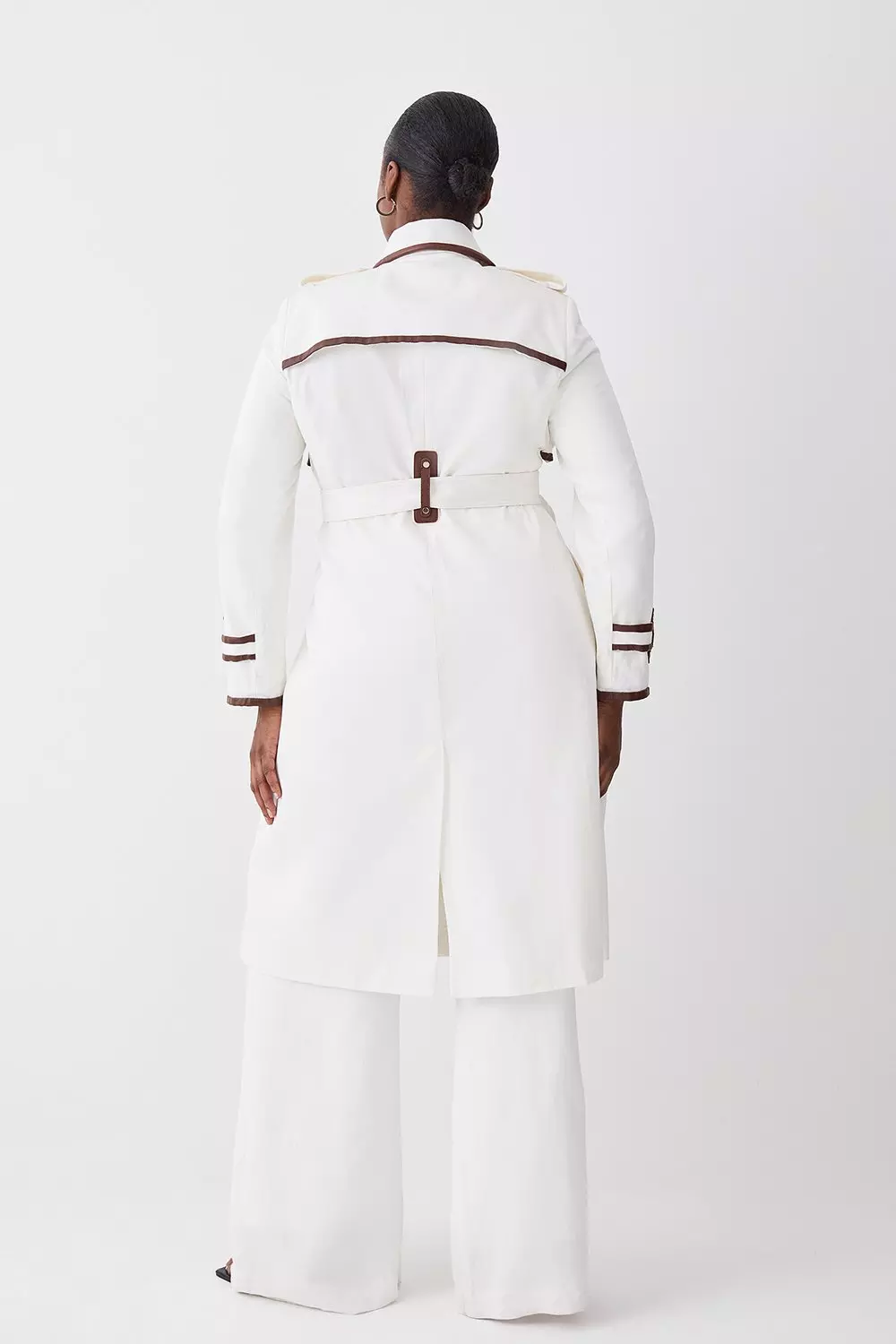 White trench coat plus size sales