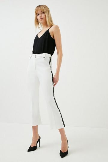 Compact Stretch Slim Flare Trouser ivory